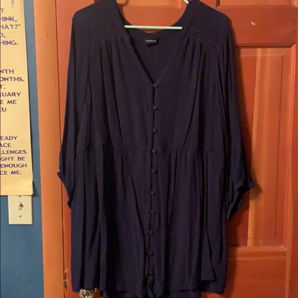 Navy blue blouse Torrid size 4